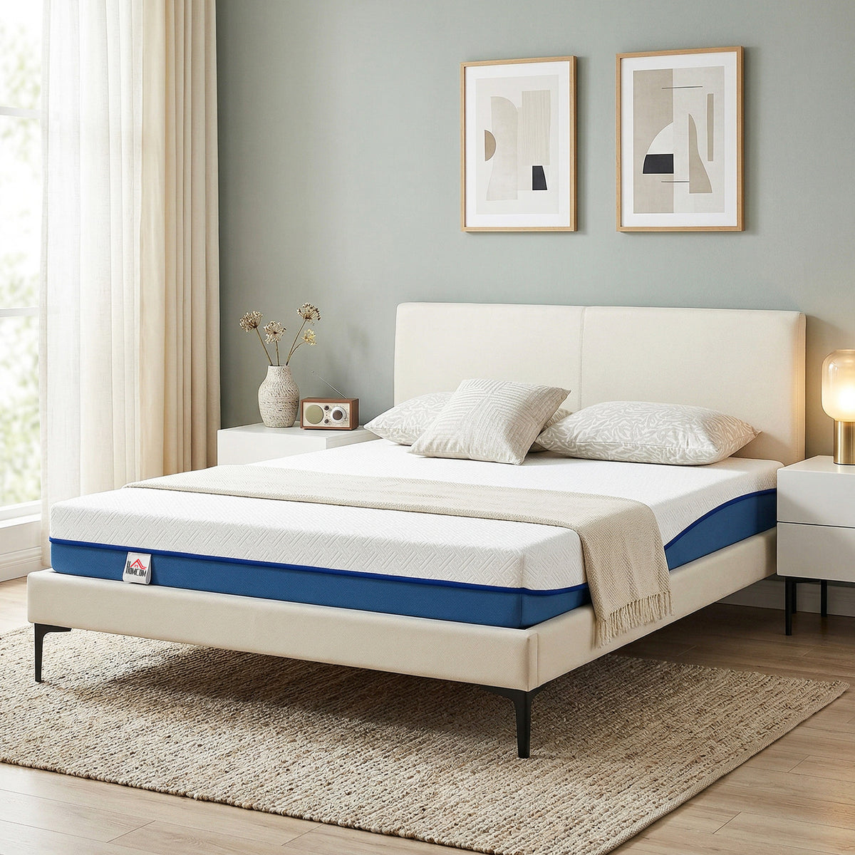 Matelas 160x200cm, matelas 2 personnes, mousse à mémoire de forme au thé vert, housse amovible lavable, fermeté moyenne-8