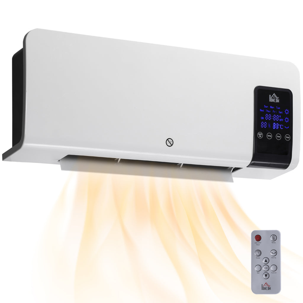 Radiateur soufflant mural chauffage céramique PTC - 1000 W / 2000 W oscillation minuterie avec télécommande blanc-9