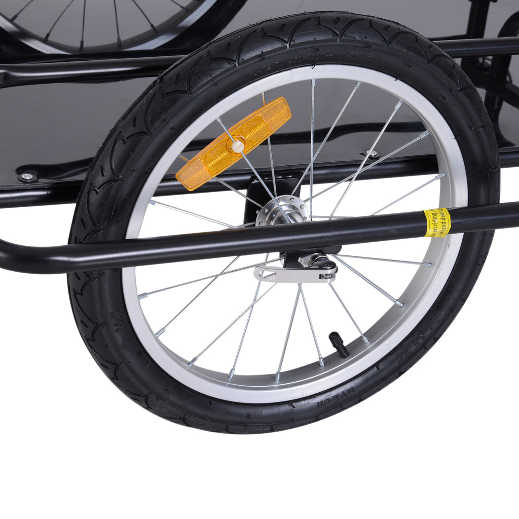 Remorque vélo remorque de transport pour vélo 70 L 155L x 71,5l x 77H cm poignée barre d'attelage universelle pliable acier Charge max. 40 Kg noir-8