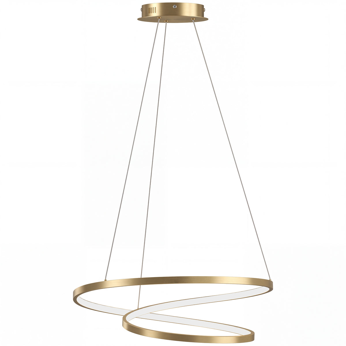 Suspension Luminaire avec 2 Anneaux, Lustre Suspendu LED à 3 Températures de Couleur, Hauteur Réglable, Doré-0