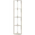 Lampadaire sur Pied Salon, Lampadaire avec Étagères d'Angle à 4 Niveaux, Lampe LED Dimmable, 41x29,5x163,5cm, Chêne-0
