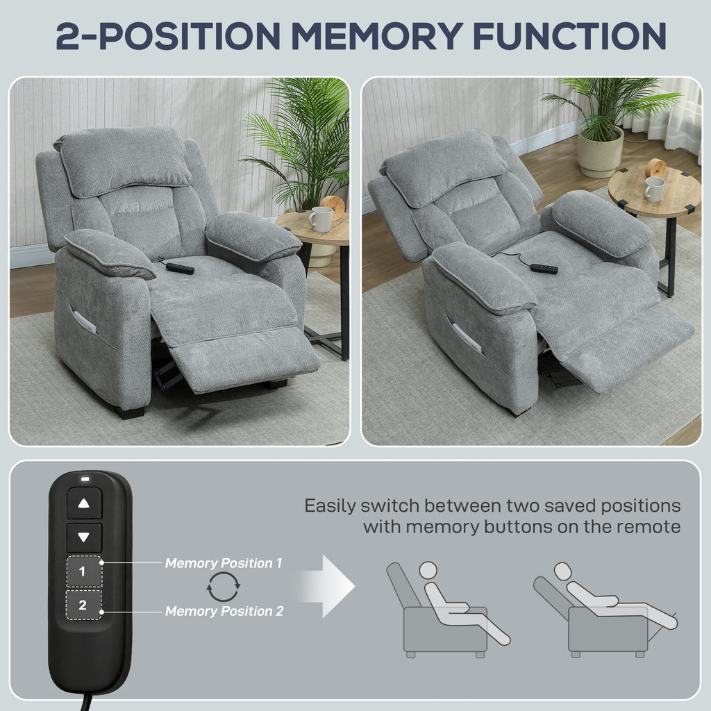 Fauteuil relax électrique fauteuil inclinable port USB repose-pieds poches latérales télécommande 86x90x103cm gris clair-7