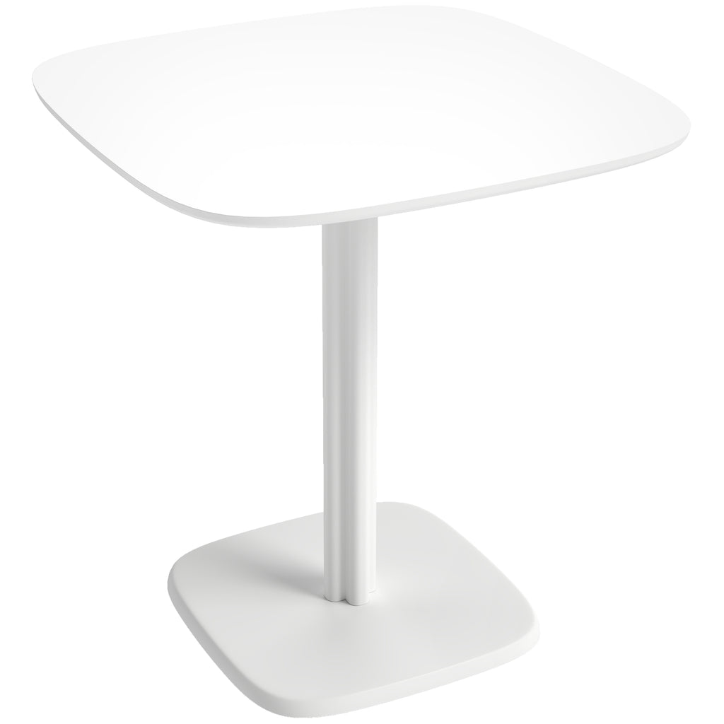 Table à manger pour 4 personne table de cuisine carrée style moderne avec plateau aspect bois, 70 x 70 cm, blanc-0