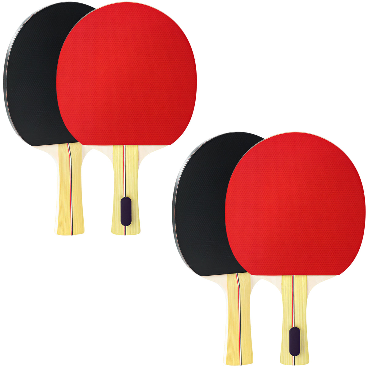 Lot  de 4 raquettes de ping-pong, tennis de table 4 raquettes 8 balles 1 sac pour amateurs débutants experts-0