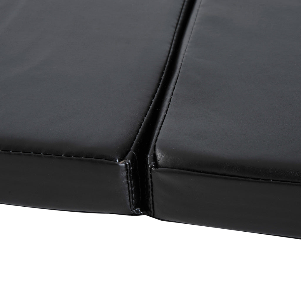 Tapis de gymnastique yoga pilates fitness pliable portable grand confort 180L x 60l x 5H cm revêtement synthétique noir-8