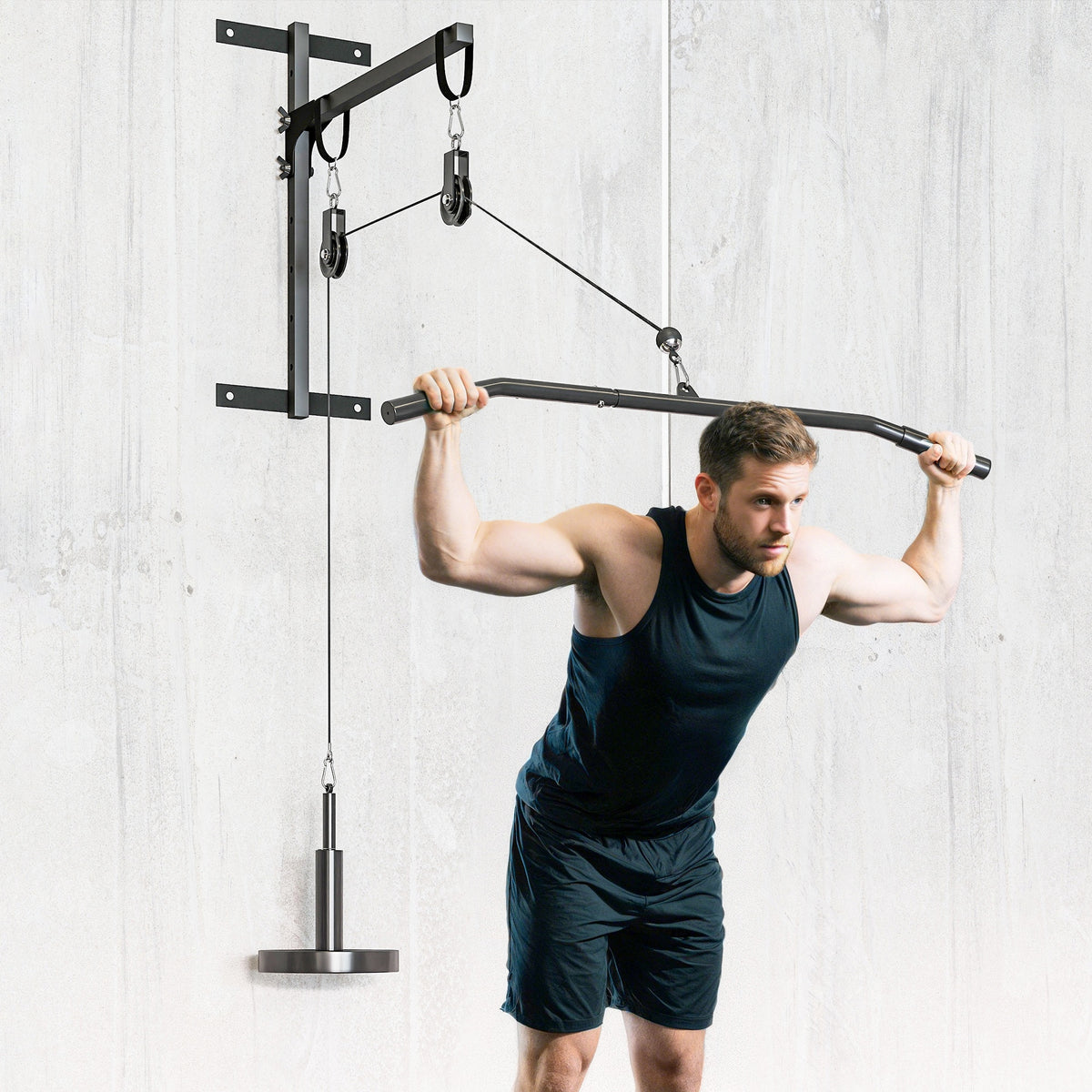 Poulie musculation maison, cable machine musculation exercices de flexion des biceps, des triceps et des bras-7