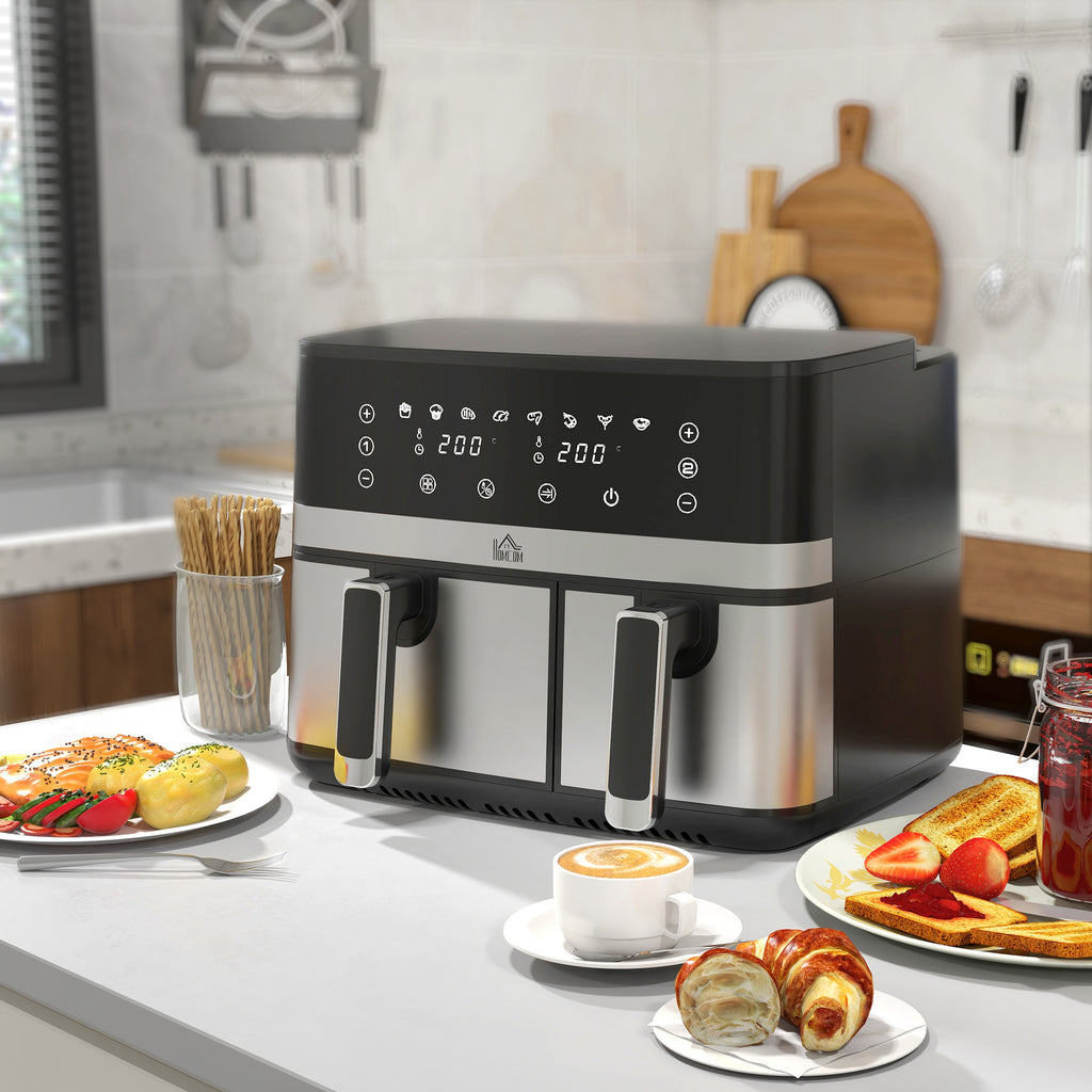 Friteuse à air sans huile, Air Fryer, double compartiment 8,5 L, 2700 W - 8 programmes, température réglable, minuterie-9
