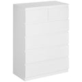 Commode 6 tiroirs meuble de rangement sans poignées design minimaliste 80 x 39 x 115 cm blanc-0