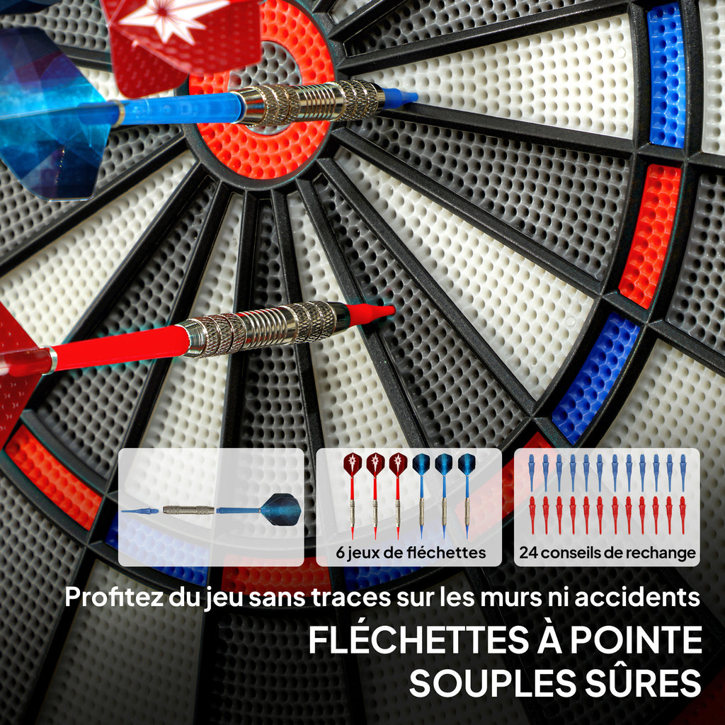 Cible de Fléchettes Électronique Jeu de Fléchettes Électronique lumineuse écran LED surdimensionné rechargeable noir-7
