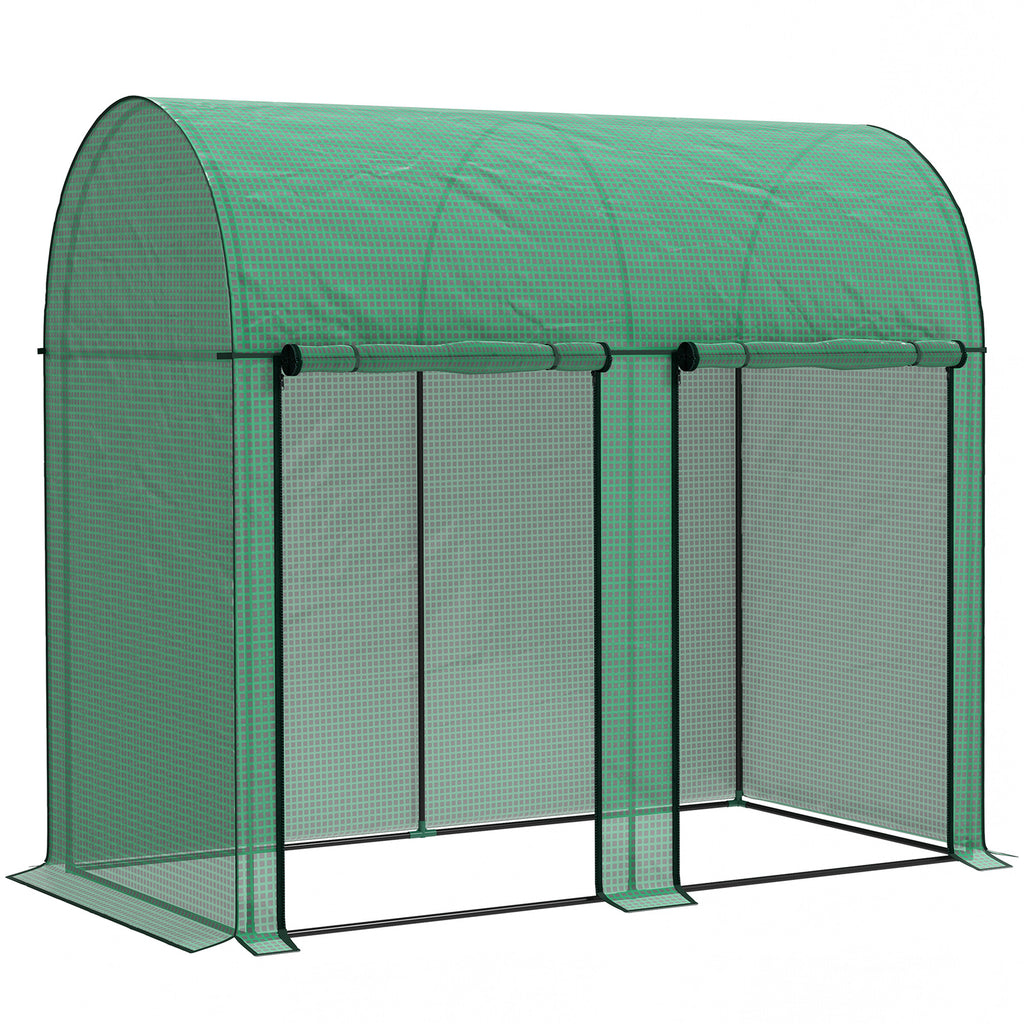 Serre de jardin 2 m² serre à tomates 2 portes zippées enroulables acier PE haute densité anti-UV 2 x 1 x 1,78 m vert-0