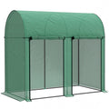Serre de jardin 2 m² serre à tomates 2 portes zippées enroulables acier PE haute densité anti-UV 2 x 1 x 1,78 m vert-0