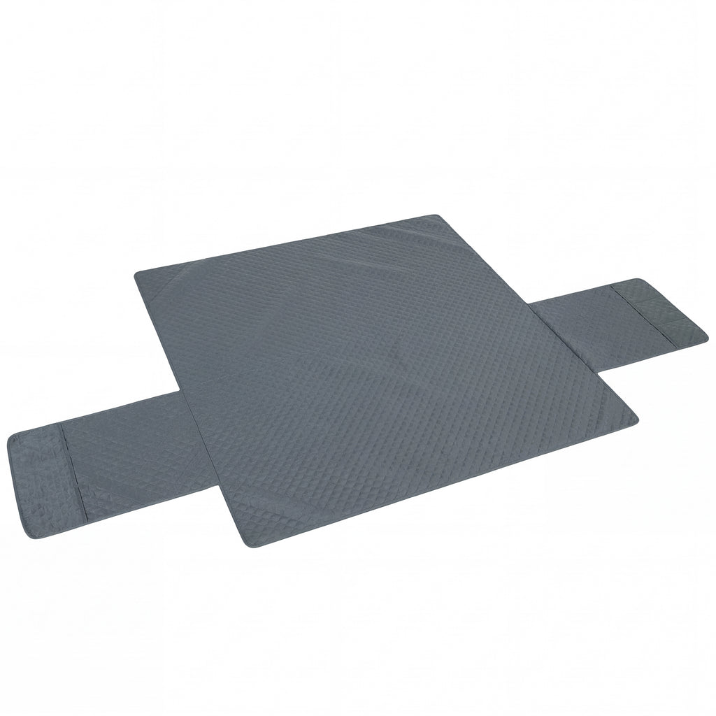Housse de Canapé Protecteur de Meubles 3 Places Imperméable Anti-glisse avec Poches de Rangement Gris-0