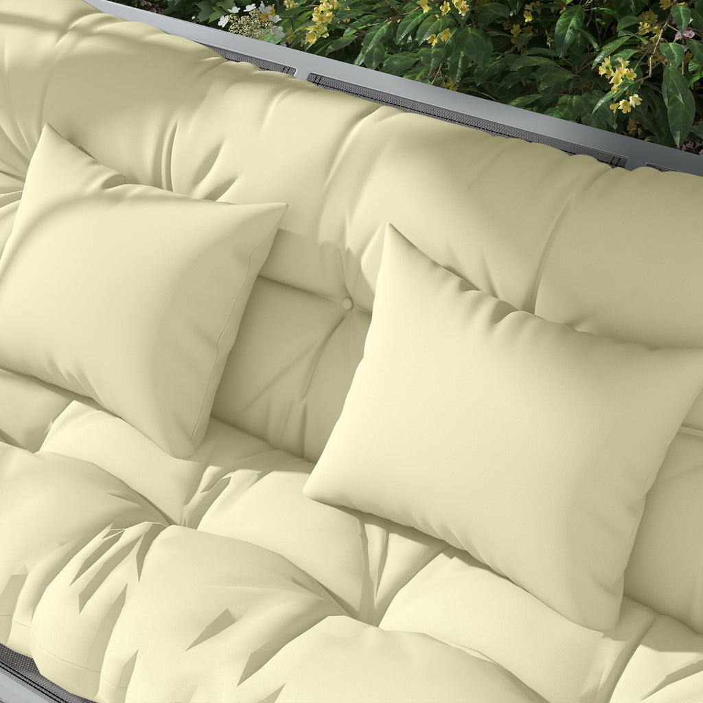 Ensemble de 4 coussins d'extérieur pour balancelle de jardin, 1 coussin d'assise coussins de dossier et 2 oreillers-7
