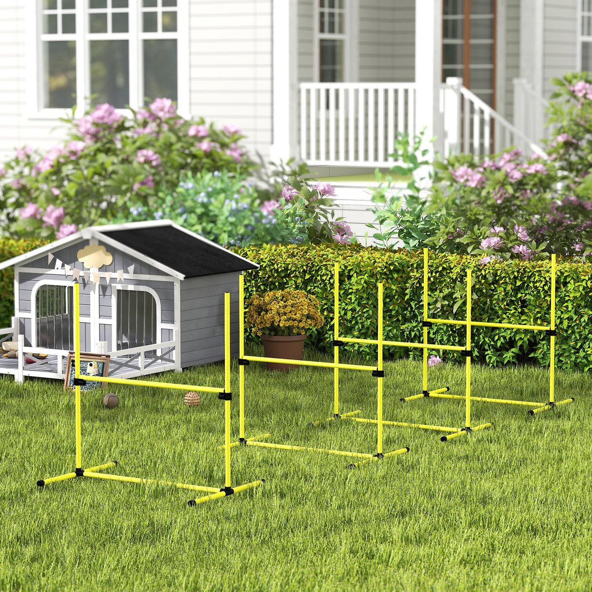 Agility sport pour chiens set de 4 obstacles professionnels avec système de maintien au sol sac transport fourni-1