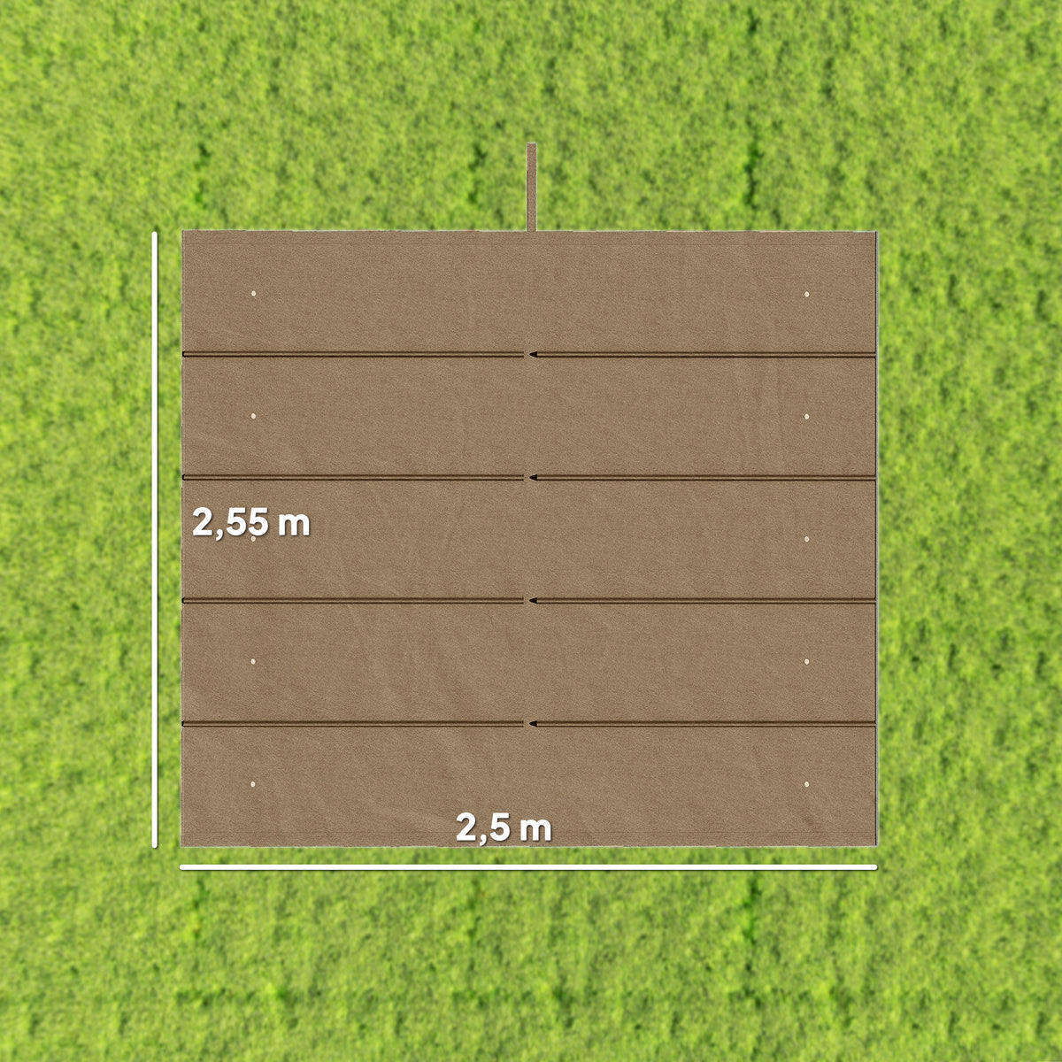 Toile de Toit pour Pergola Tonnelle Rétractable de 3 x 3 m - Toile Uniquement 250 x 255 cm, Ecru-2