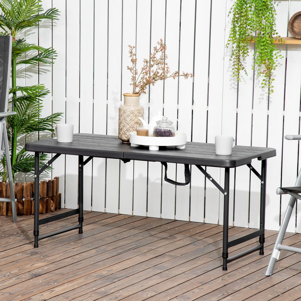 Table de jardin rectangulaire pliable camping pour 4 personnes hauteur réglable 118 x 60 x 74 cm-9