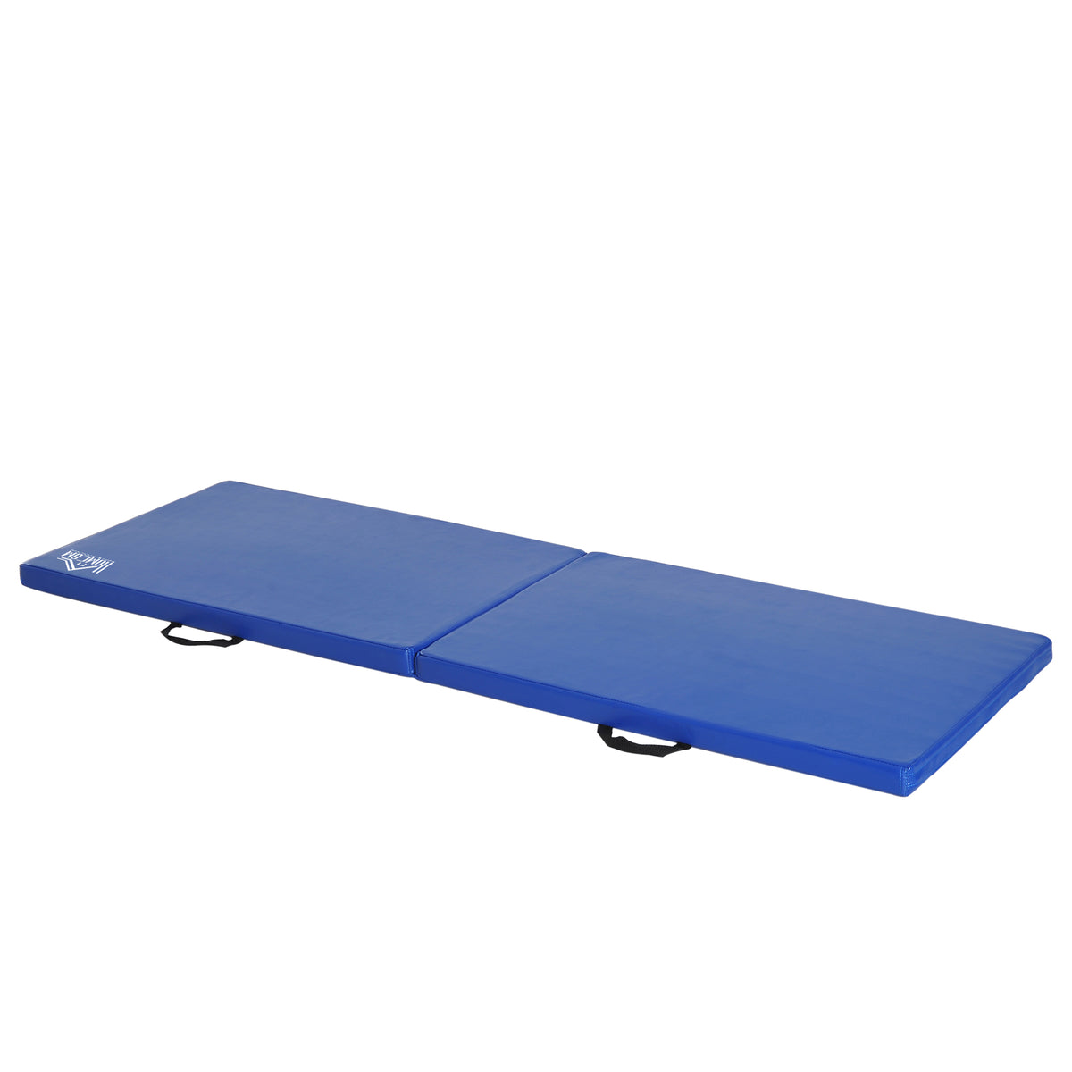 Tapis de gymnastique yoga pilates fitness pliable portable grand confort 180L x 60l x 5H cm revêtement synthétique bleu-0