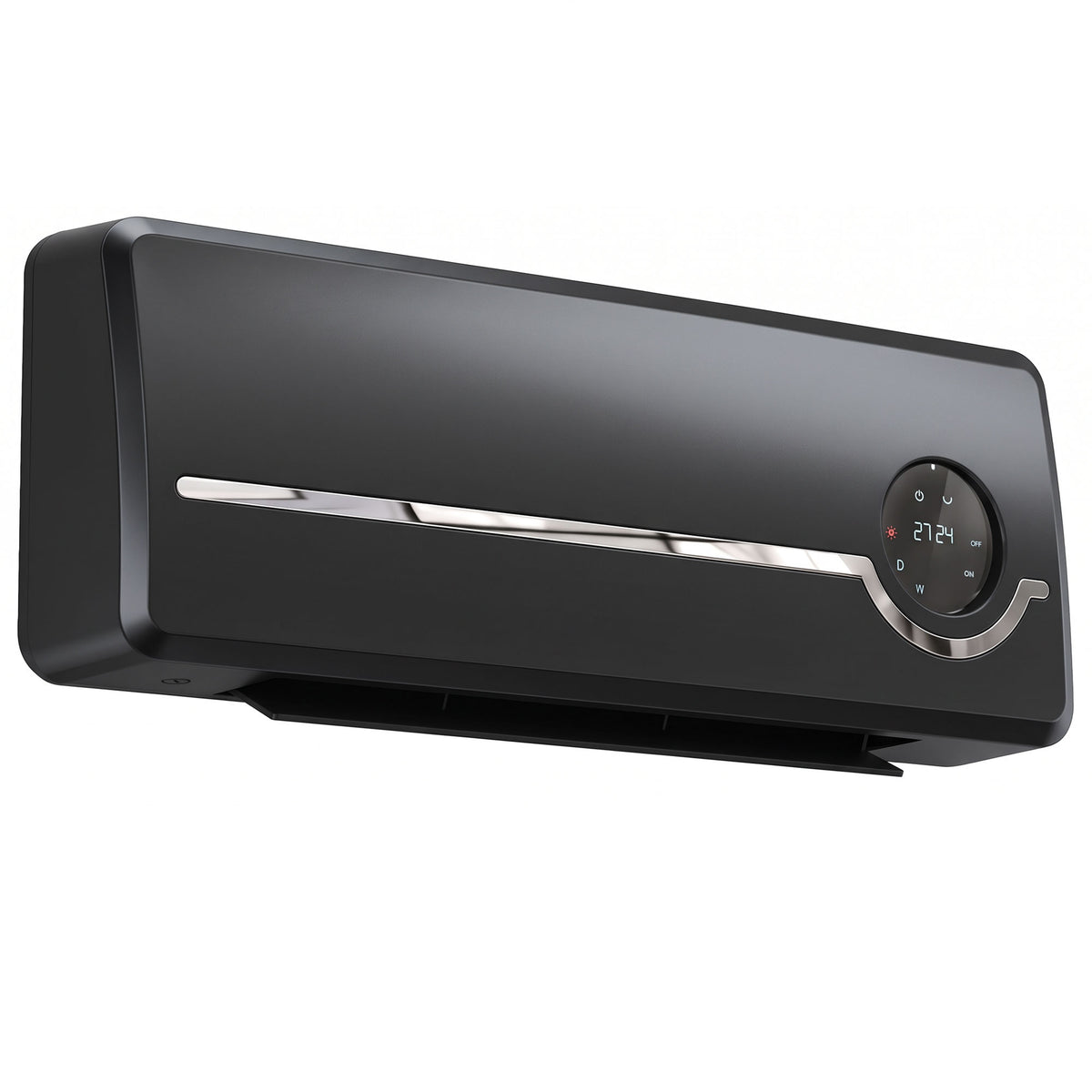 Chauffage mural en céramique 1000/2000W, radiateur électrique, ventilateur, thermostat, minuterie, 50x18,6x12,9cm, noir-0