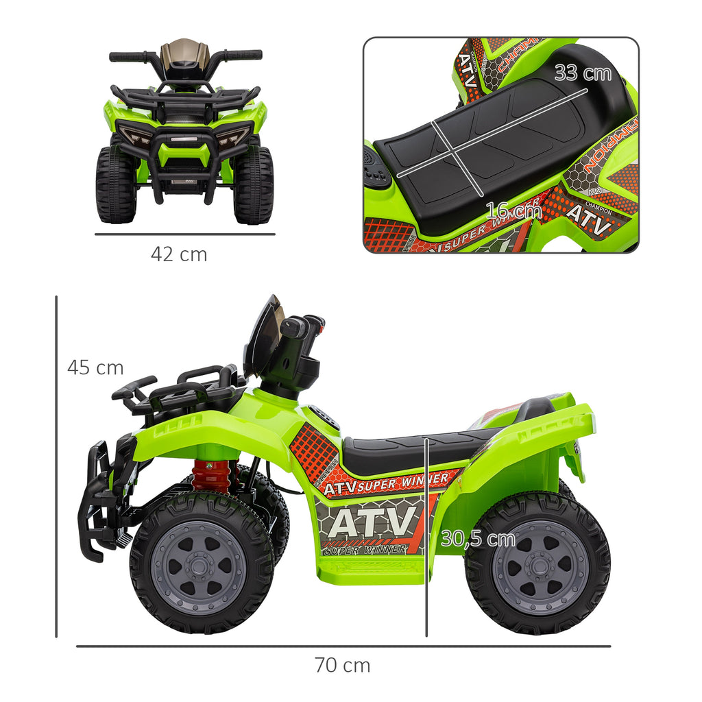 Quad buggy voiture électrique enfant quad électrique 18-36 mois 6 V 2 Km/h max. vert-2