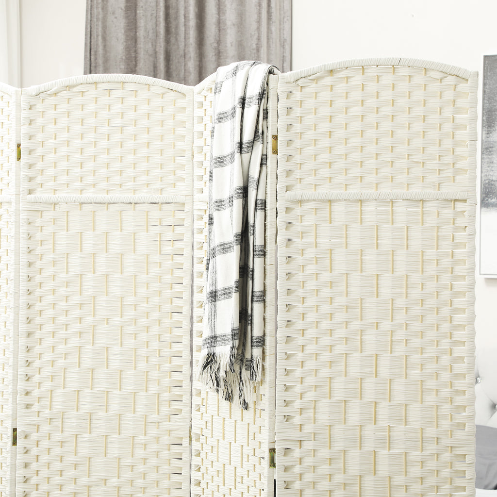 Paravent intérieur en bois 4 panneaux séparateur de pièce pliable pour salon chambre 180 x 180 cm blanc-6