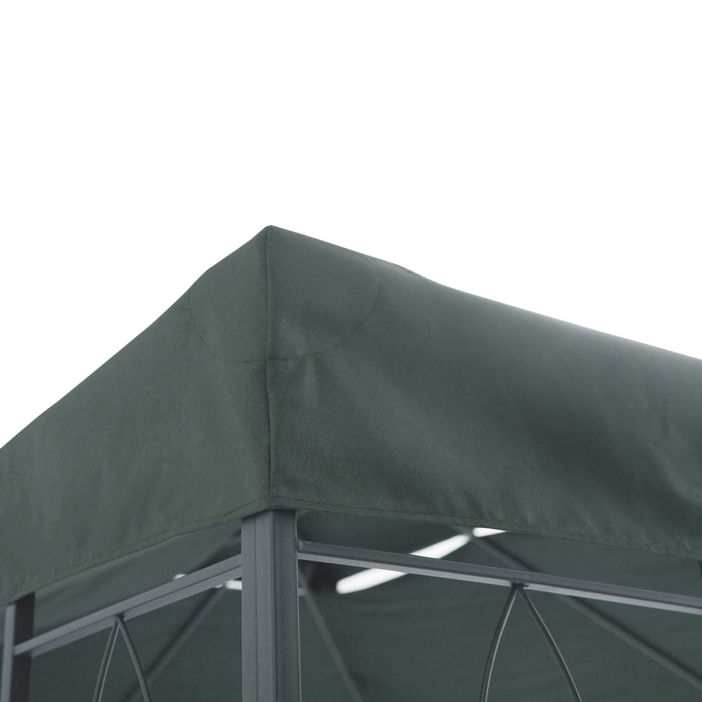 Toile de rechange pour pavillon tonnelle tente 3 x 4 m polyester haute densité 180 g/m² gris-7