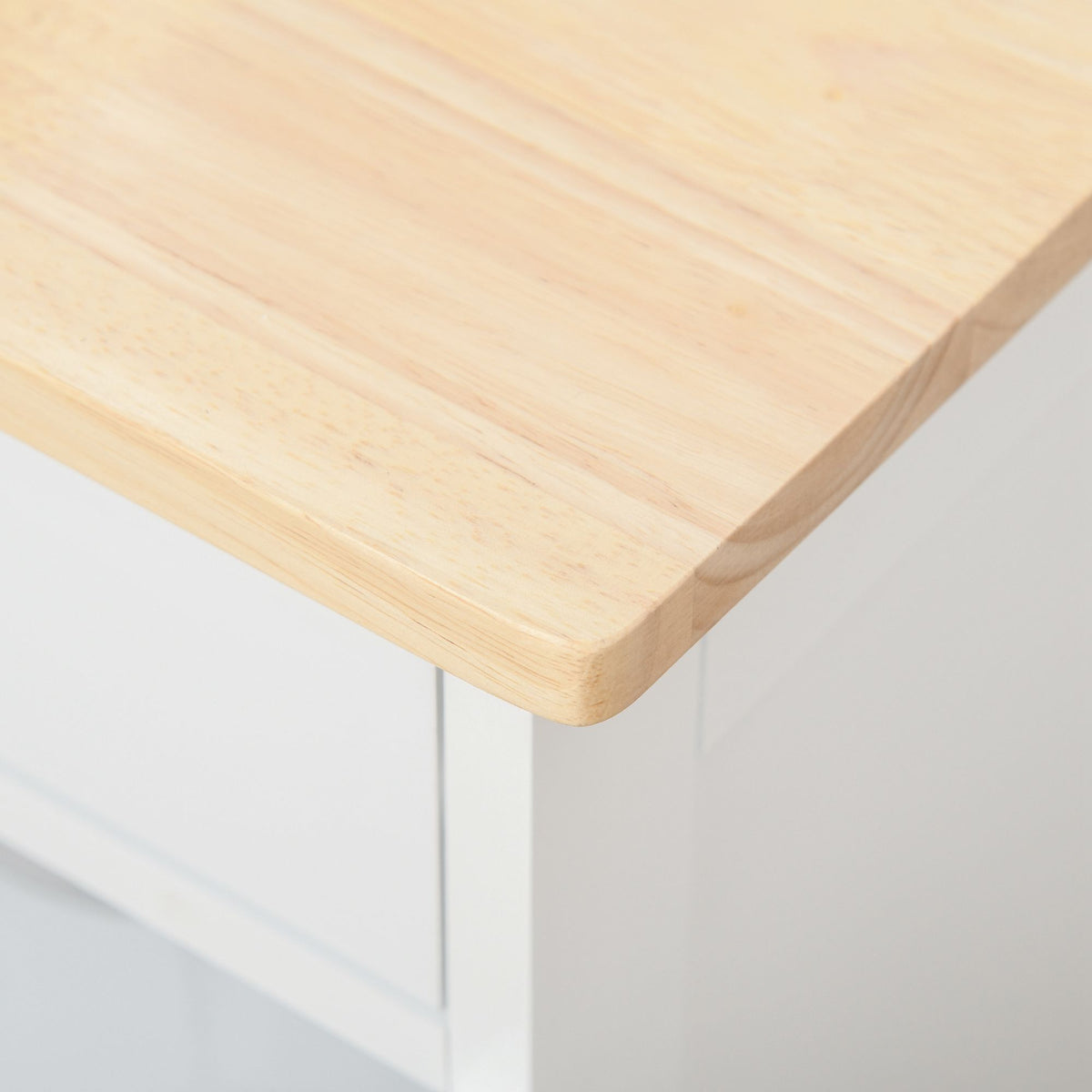 Desserte de cuisine multi rangements 2 placards tiroir casier 9 bouteilles MDF blanc plateau bois caoutchouc-7