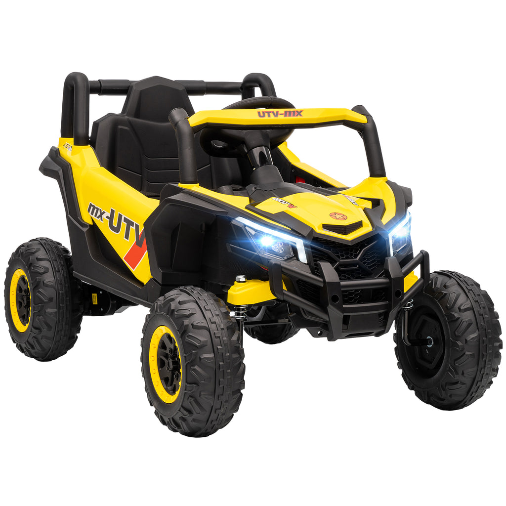 Voiture électrique enfants UTV 12 V, buggy électrique enfants avec télécommande, 96 x 61 x 56 cm, jaune-0