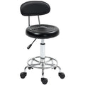 Tabouret à roulettes, tabouret de massage avec hauteur réglable 70-86 cm et dossier, pivotant 360°, noir-0