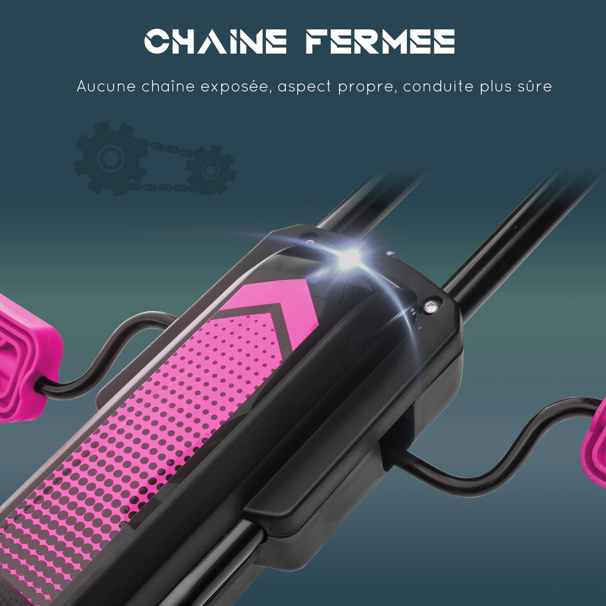 Kart à pédales pour enfant siège réglable 3 positions frein à main enfant de 5 à 12 ans rose noir-6