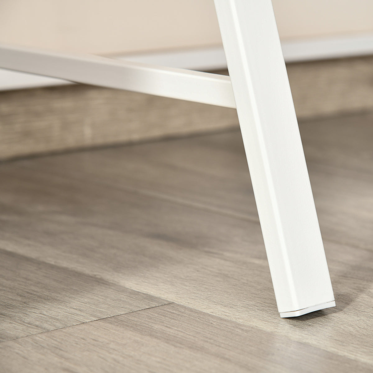 Bureau Informatique Table Ordinateur d'étude dim. 84L x 45l x 85H cm Style Simple en Bois chêne Clair Blanc-8