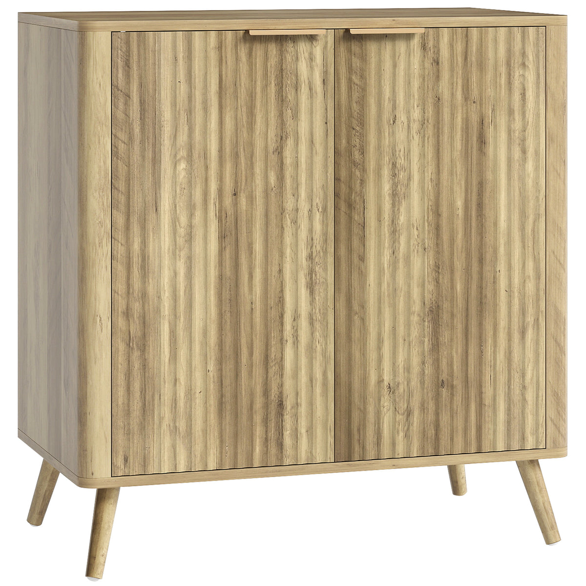Buffet salon meuble de rangement avec placard à 2 portes et étagère réglable, 77 x 40 x 81 cm, aspect bois-0