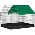 Cage enclos lapins petits animaux rongeurs Intérieur ou Extérieurs avec bache Protection Inclus - 90 x 75 x 75 cm-0