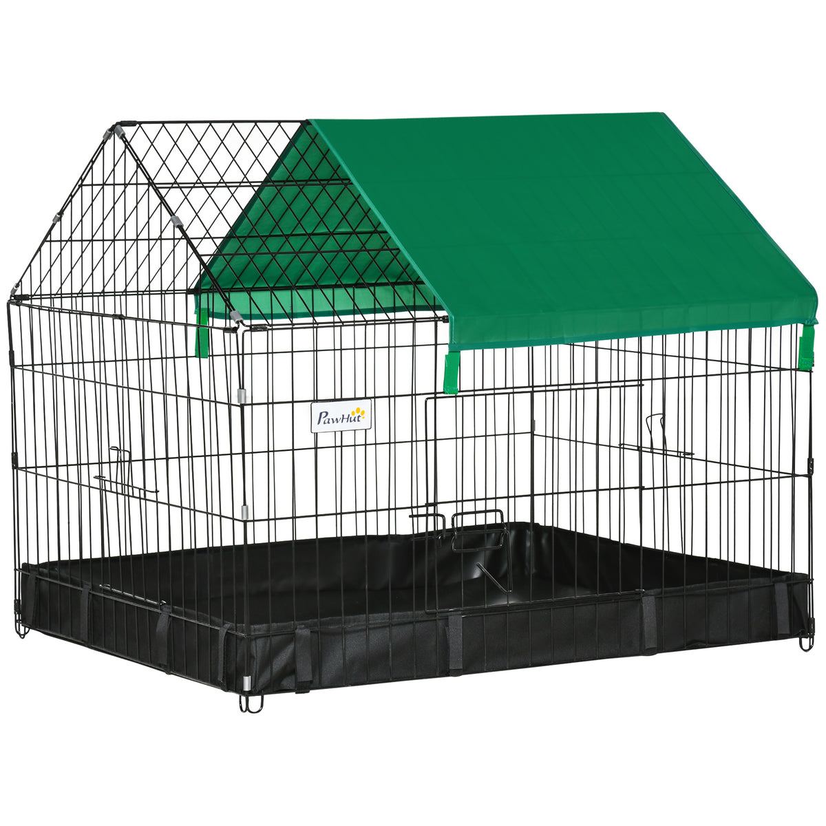 Cage enclos lapins petits animaux rongeurs Intérieur ou Extérieurs avec bache Protection Inclus - 90 x 75 x 75 cm-0