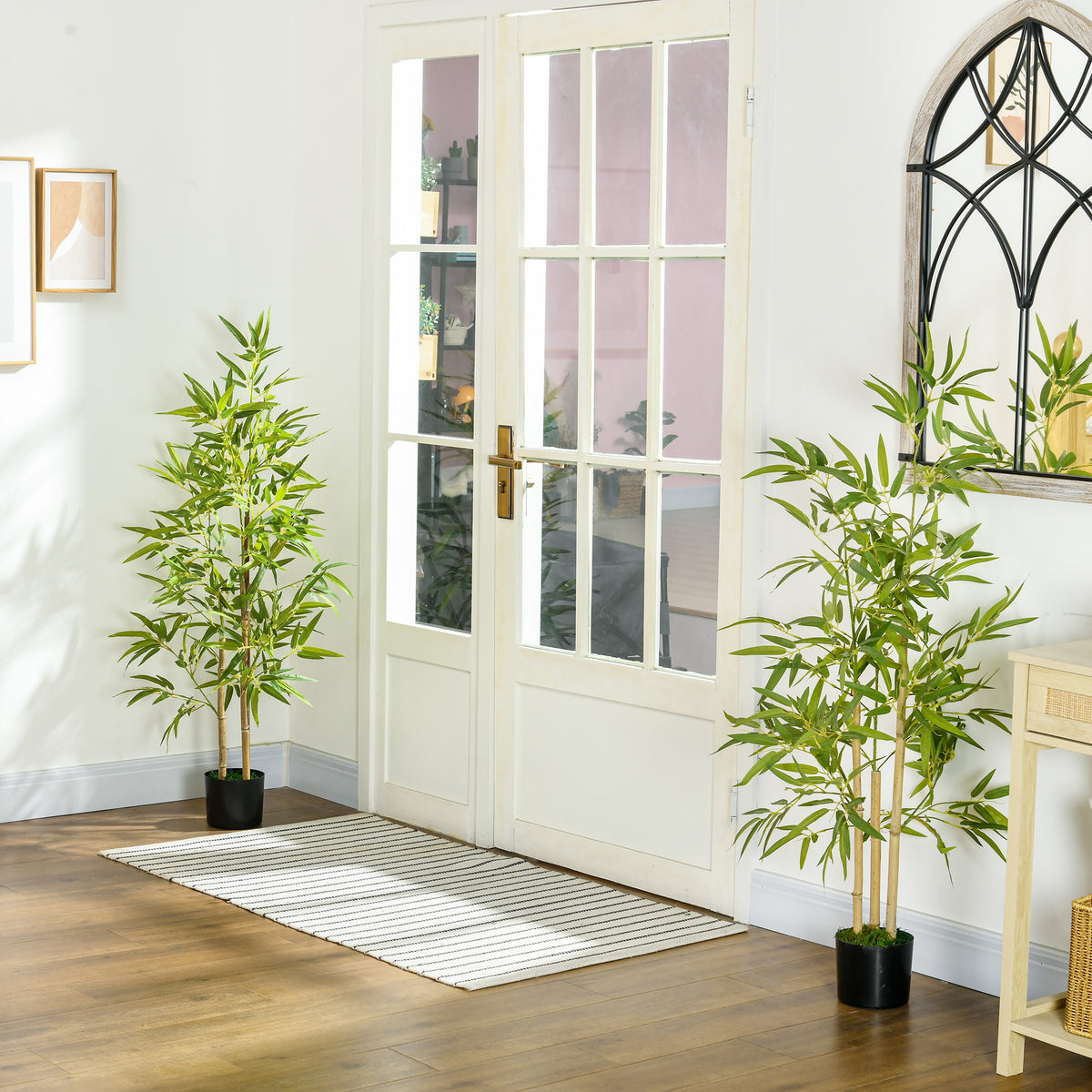 Plante artificielle Bambou arbre artificiel hauteur 120 cm avec pot, décoration interieur, très réaliste-1