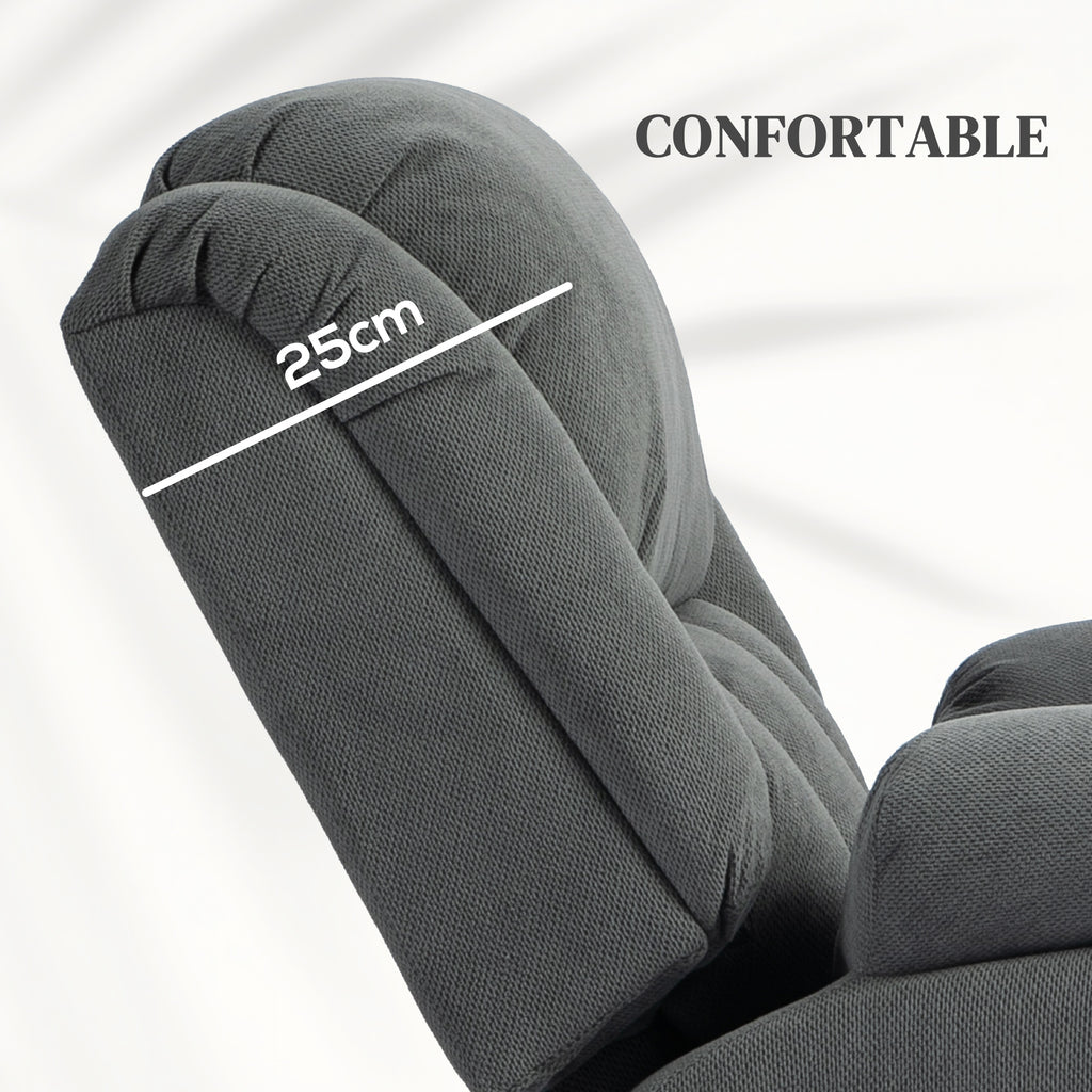 Fauteuil releveur électrique massage et chauffage avec repose-pied, dossier inclinable, télécommande et poche latérale-6