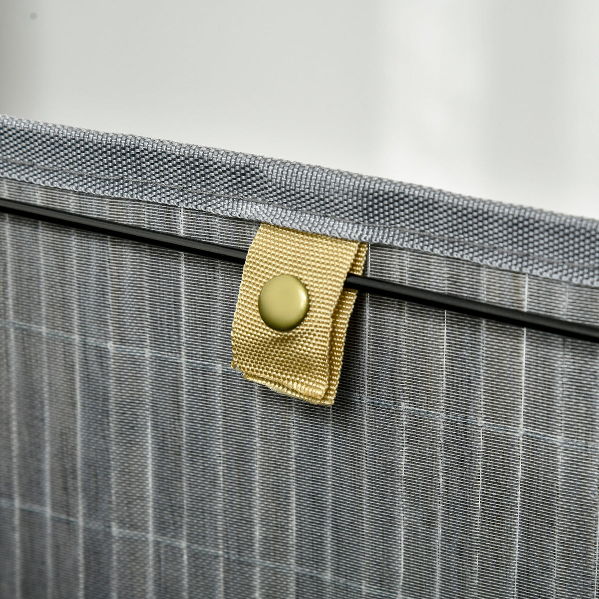 Panier à linge en bambou d'angle 55L avec couvercle et sac amovible 38 x 38 x 57 cm gris-7