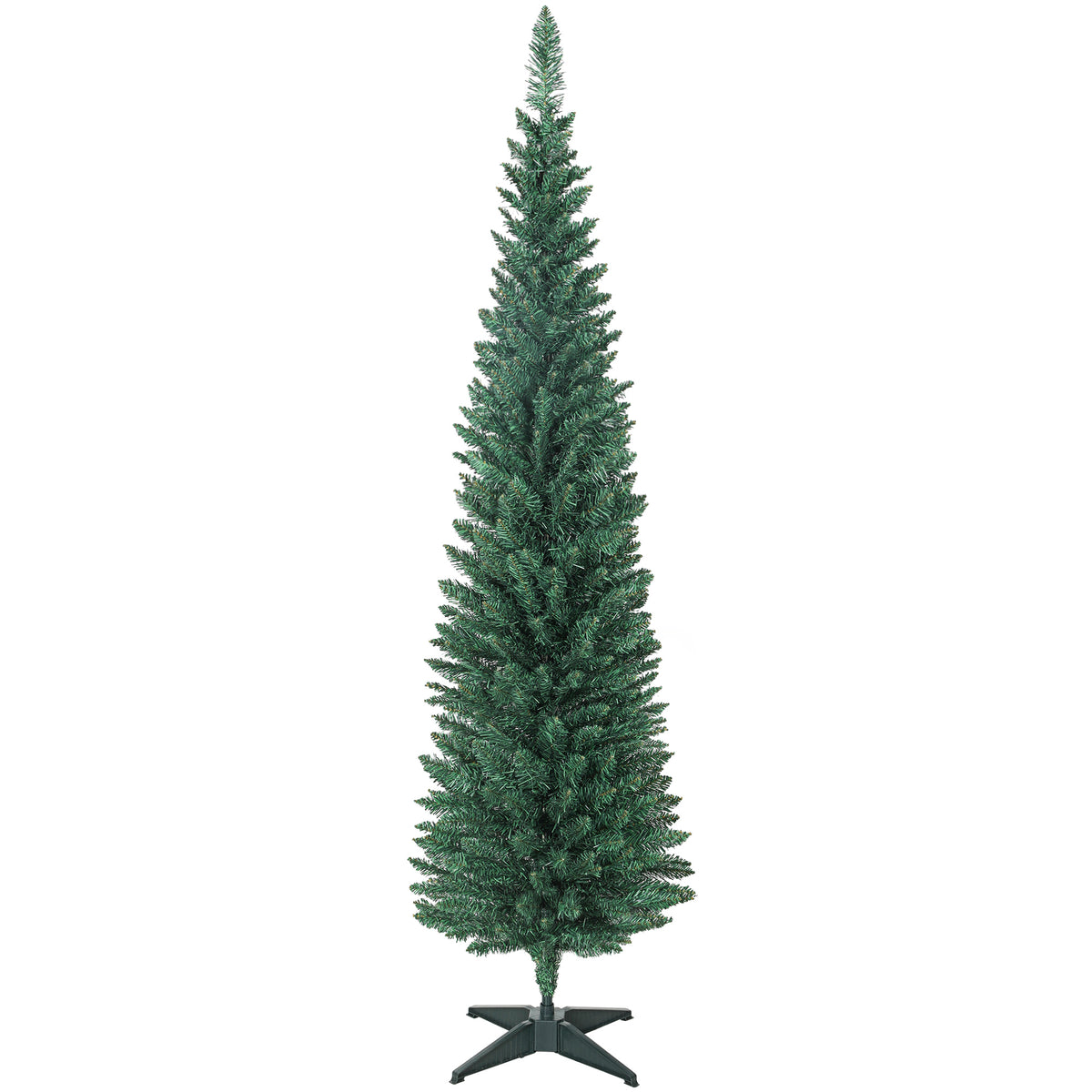 Sapin de Noël artificiel 180 cm, arbre de Noël slim, 321 pointes, facile à monter et ranger, pour maison bureau, vert-0