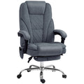 Fauteuil de bureau massant et chauffant hauteur réglable dossier inclinable télécommande repose-pieds rétractable gris-0