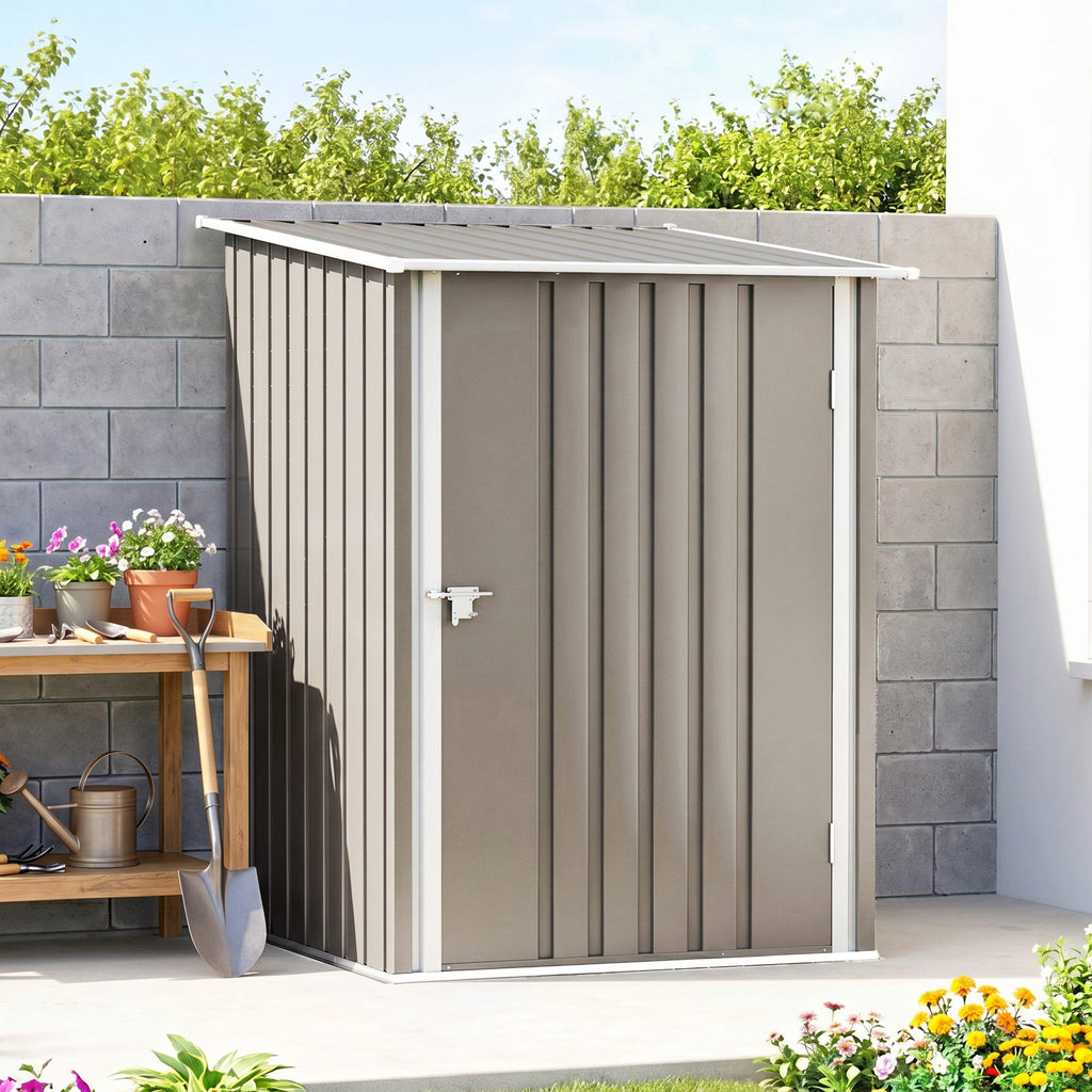 Abri de Jardin 1m² - Remise pour Outils - cabanon Porte verrouillable - dim. 1L x 1,03l x 1,6H m - tôle d'acier ondulée-8