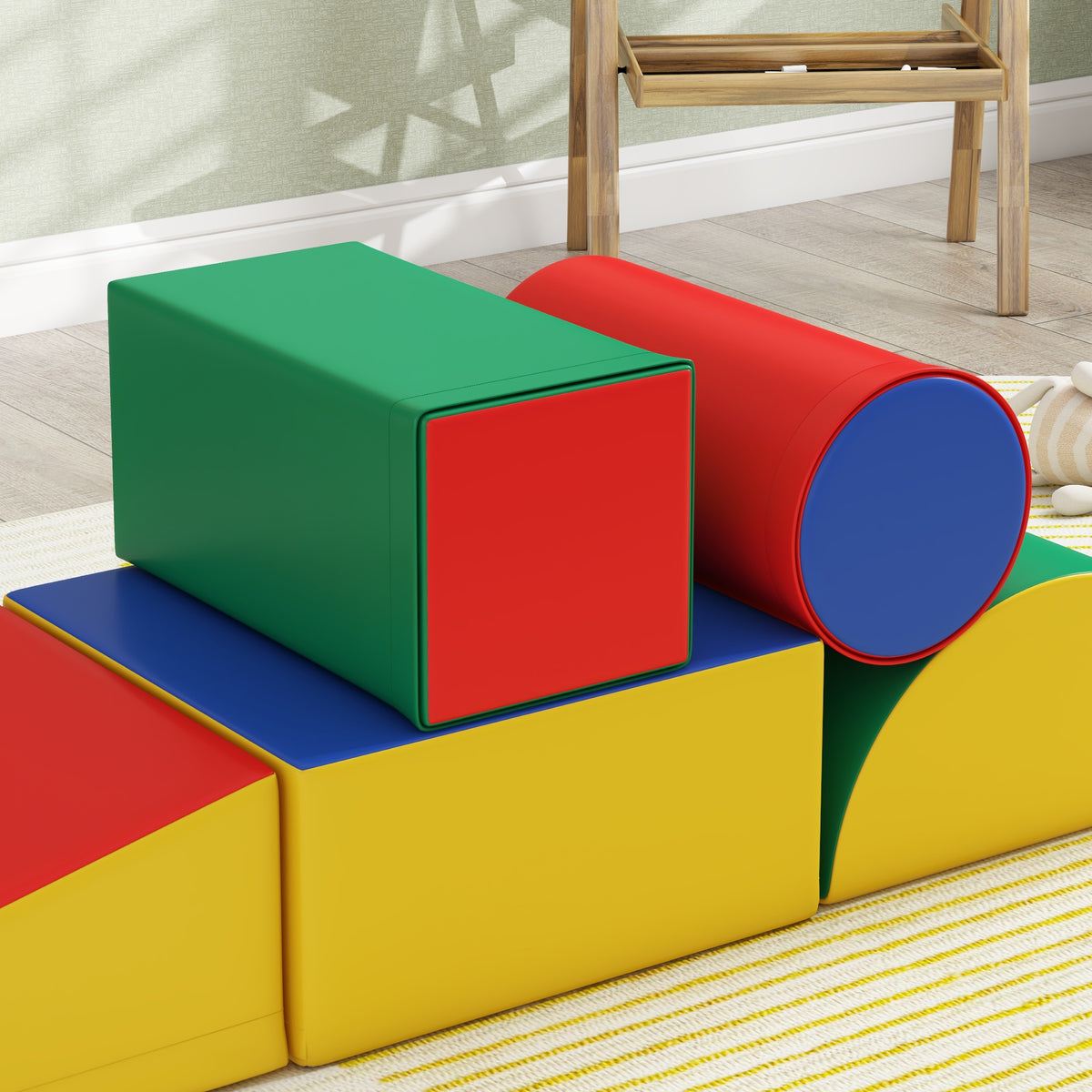 Module motricité bébé 5PCS parcours motricité bébé en mousse EPE pour enfants d'âge préscolaire, multicolore-8