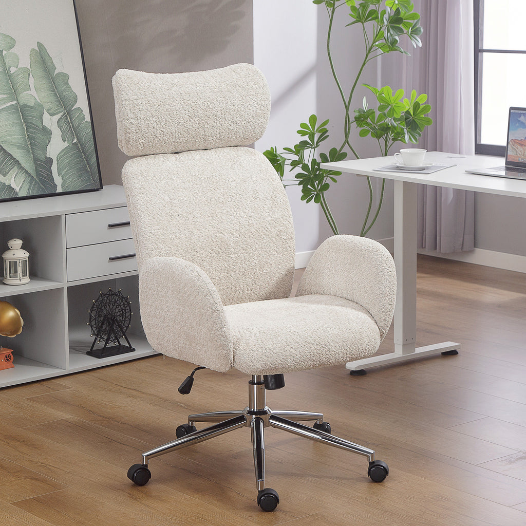 Chaise bureau ergonomique, fauteuil de bureau pivotant, hauteur réglable, appui-tête réglable, fonction bascule, gris-9