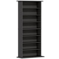 Rangements pour CD et DVD avec 8 compartiments et 6 étagères réglables, capacité max. 360 CD/185 DVD et Blu-ray, noir-0