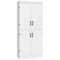 Armoire de cuisine buffet de salle à manger avec 4 portes 6 étagères de rangement style moderne 76 x 40 x 177 cm blanc-0