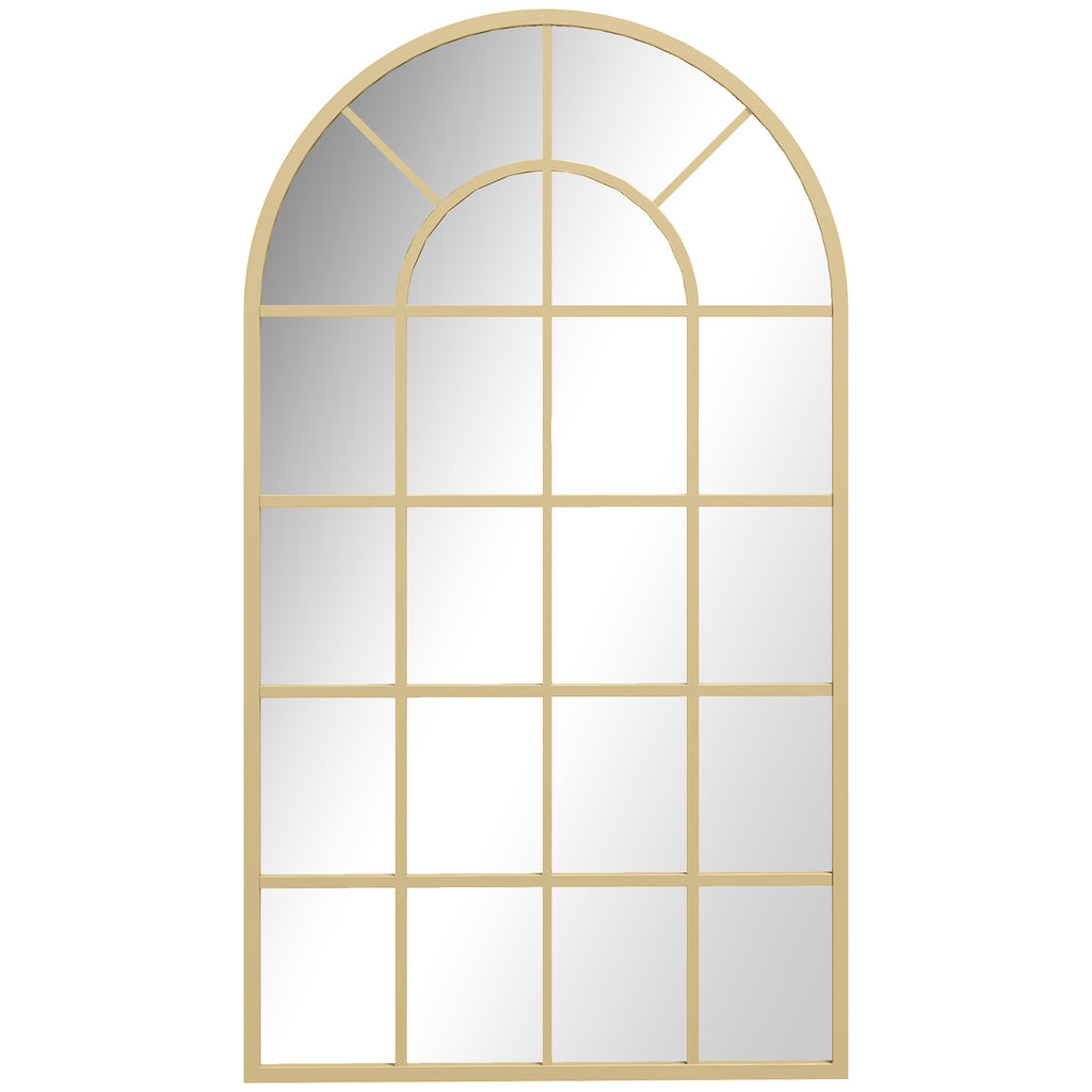 Miroir verrière arche style industriel fenêtre arcade métal 110 x 65 cm doré-0