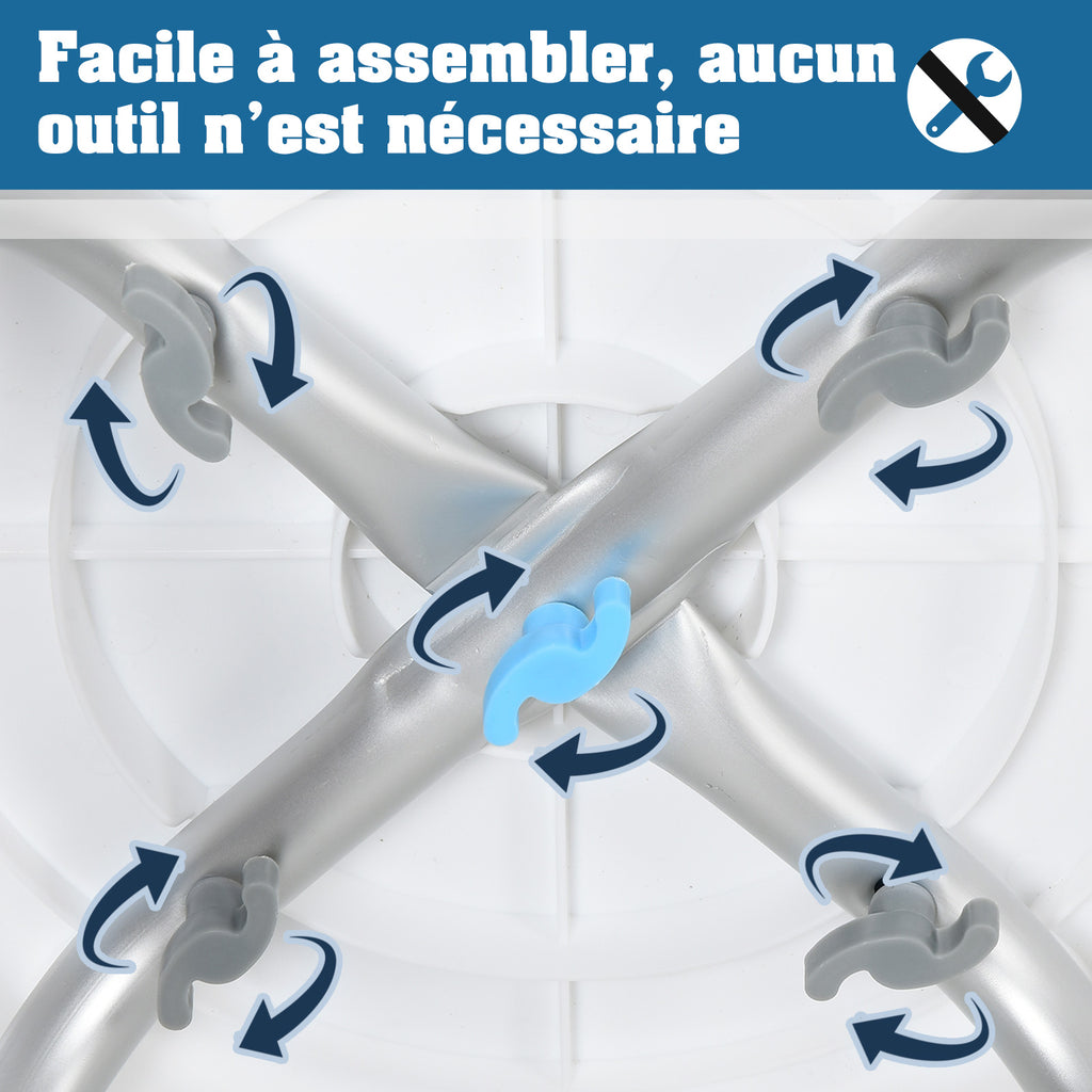 Tabouret de douche siège de douche antidérapant tabouret de bain hauteur réglable pivotant à 360° en aluminium-6
