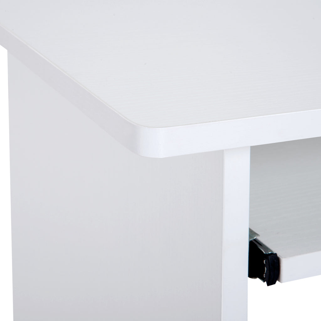 Bureau d'ordinateur, bureau avec rangement, plateau pour clavier et support de moniteur, 80 x 45 x 75 cm, blanc-8
