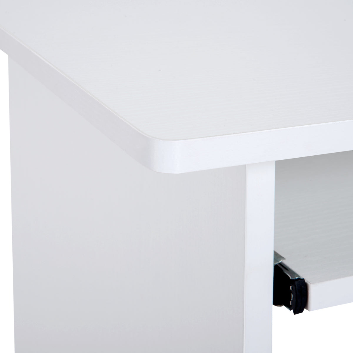 Bureau d'ordinateur, bureau avec rangement, plateau pour clavier et support de moniteur, 80 x 45 x 75 cm, blanc-8