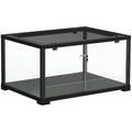 Terrarium en verre pour reptile enclos pour hamster 86 L ventilation supérieure porte coulissante 50,8x30,5x35,6cm noir-0