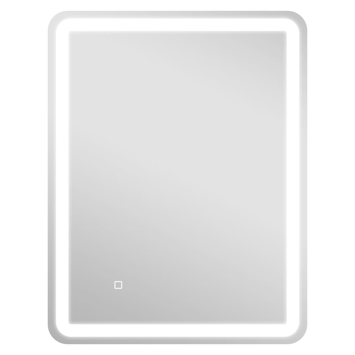 Miroir de salle de bain rectangulaire LED fonction anti-buée luminosité réglable fonction mémoire 70 x 90 cm argent-0