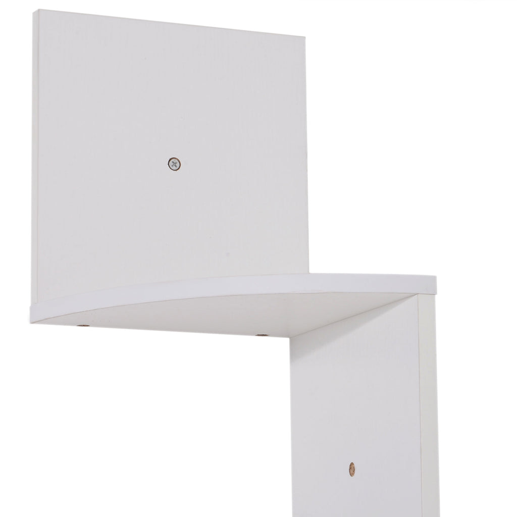 Étagère d'angle Murale de Rangement Forme Zigzag 20L x 20l x 126H cm 5 Niveaux Bois Blanche-8